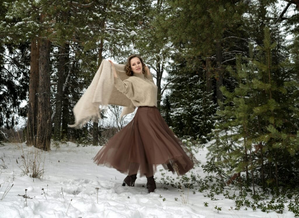 winter layering skirt style